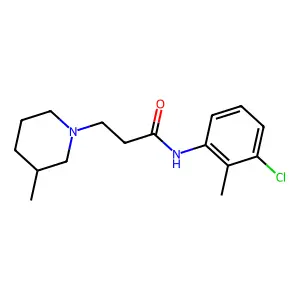 N-(3-chloro-2-methylphenyl)-3-(3-methylpiperidin-1-yl)propanamide structure