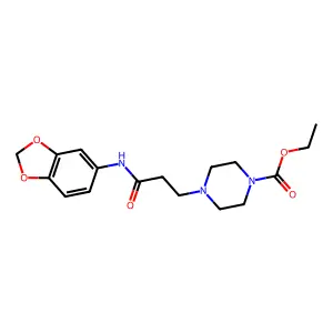Ethyl 4-[3-(1,3-benzodioxol-5-ylamino)-3-oxopropyl]piperazine-1-carboxylate structure