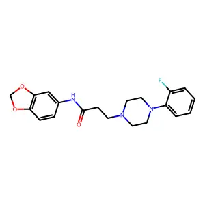 N-(1,3-benzodioxol-5-yl)-3-[4-(2-fluorophenyl)piperazin-1-yl]propanamide structure