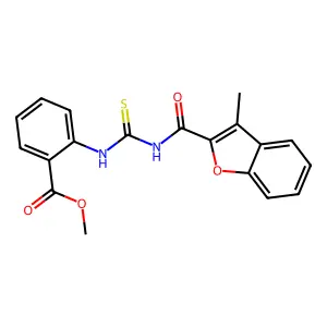 Methyl 2-[(3-methyl-1-benzofuran-2-carbonyl)carbamothioylamino]benzoate structure