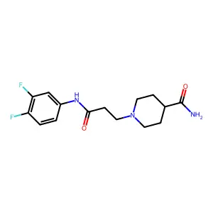 1-[3-(3,4-Difluoroanilino)-3-oxopropyl]piperidine-4-carboxamide structure
