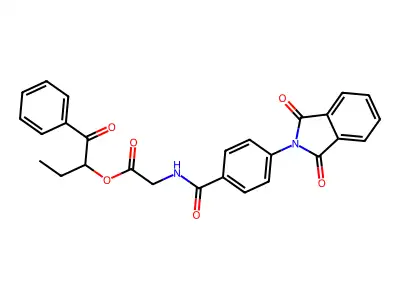 1-oxo-1-phenylbutan-2-yl 2-(4-(1,3-dioxoisoindolin-2-yl)benzamido)acetate structure
