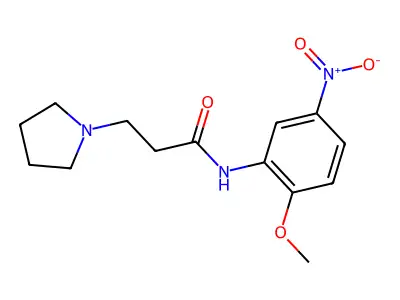 N-(2-methoxy-5-nitrophenyl)-3-(pyrrolidin-1-yl)propanamide structure