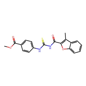 Methyl 4-({[(3-methyl-1-benzofuran-2-yl)carbonyl]carbamothioyl}amino)benzoate structure