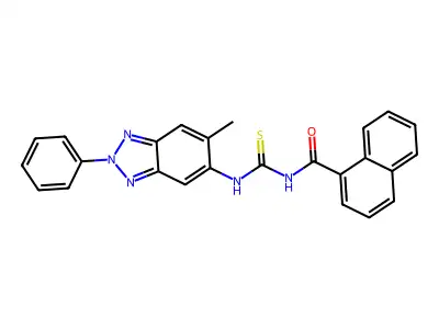 N-[(6-methyl-2-phenylbenzotriazol-5-yl)carbamothioyl]naphthalene-1-carboxamide structure