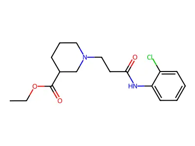 Ethyl 1-[3-(2-chloroanilino)-3-oxopropyl]-3-piperidinecarboxylate structure