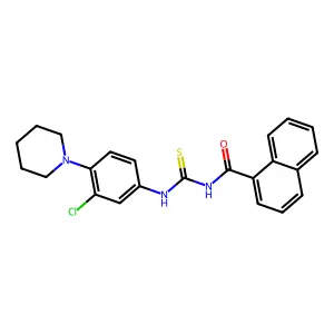 N-[(3-chloro-4-piperidin-1-ylphenyl)carbamothioyl]naphthalene-1-carboxamide structure