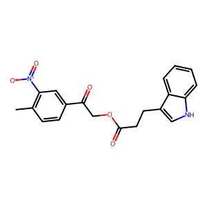 2-(4-methyl-3-nitrophenyl)-2-oxoethyl 3-(1H-indol-3-yl)propanoate structure