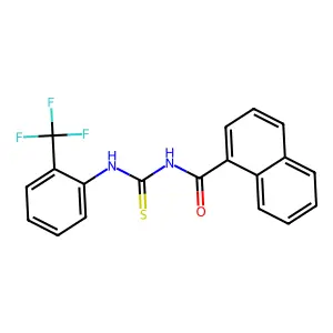 N-[[2-(trifluoromethyl)phenyl]carbamothioyl]naphthalene-1-carboxamide structure