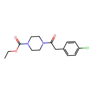 Ethyl 4-[2-(4-chlorophenyl)acetyl]piperazine-1-carboxylate structure
