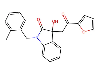 3-[2-(Furan-2-yl)-2-oxoethyl]-3-hydroxy-1-[(2-methylphenyl)methyl]indol-2-one structure