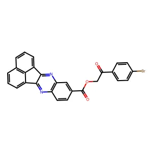 2-(4-Bromophenyl)-2-oxoethyl acenaphtho[1,2-b]quinoxaline-9-carboxylate structure