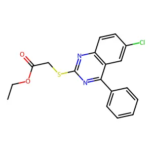 Ethyl 2-(6-chloro-4-phenylquinazolin-2-ylthio)acetate structure