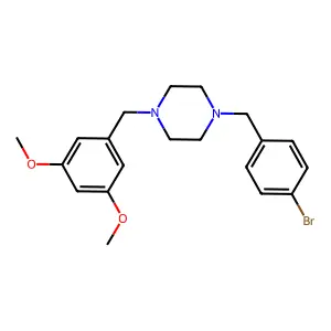 1-[(4-Bromophenyl)methyl]-4-[(3,5-dimethoxyphenyl)methyl]piperazine structure