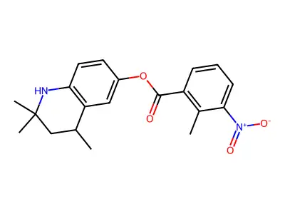 (2,2,4-trimethyl-3,4-dihydro-1H-quinolin-6-yl) 2-methyl-3-nitrobenzoate structure