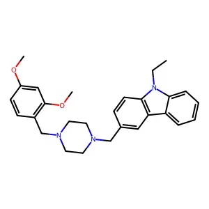 3-[[4-[(2,4-Dimethoxyphenyl)methyl]piperazin-1-yl]methyl]-9-ethylcarbazole structure