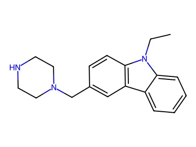 9-ethyl-3-(piperazin-1-ylmethyl)-9H-carbazole structure