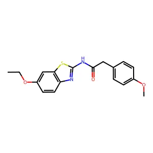 N-(6-ethoxy-1,3-benzothiazol-2-yl)-2-(4-methoxyphenyl)acetamide structure