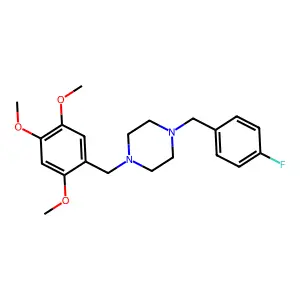 1-[(4-Fluorophenyl)methyl]-4-[(2,4,5-trimethoxyphenyl)methyl]piperazine structure
