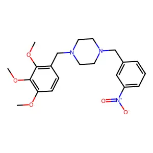 1-[(3-Nitrophenyl)methyl]-4-[(2,3,4-trimethoxyphenyl)methyl]piperazine structure