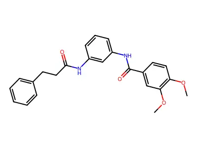 3,4-dimethoxy-N-[3-(3-phenylpropanoylamino)phenyl]benzamide structure