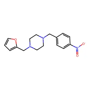 1-(Furan-2-ylmethyl)-4-[(4-nitrophenyl)methyl]piperazine structure
