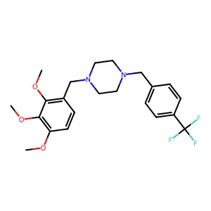 1-[4-(Trifluoromethyl)benzyl]-4-(2,3,4-trimethoxybenzyl)piperazine structure