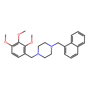 1-(Naphthalen-1-ylmethyl)-4-[(2,3,4-trimethoxyphenyl)methyl]piperazine structure