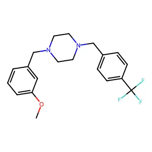 1-(3-Methoxybenzyl)-4-[4-(trifluoromethyl)benzyl]piperazine structure