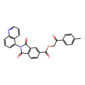 [2-(4-Methylphenyl)-2-oxoethyl] 1,3-dioxo-2-quinolin-5-ylisoindole-5-carboxylate structure