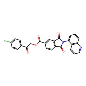 2-(4-Chlorophenyl)-2-oxoethyl 1,3-dioxo-2-quinolin-5-ylisoindoline-5-carboxylate structure