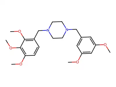 1-[(3,5-Dimethoxyphenyl)methyl]-4-[(2,3,4-trimethoxyphenyl)methyl]piperazine structure