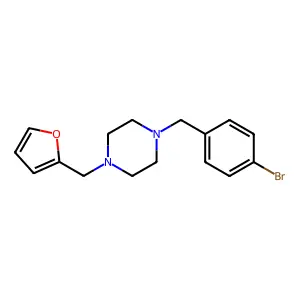 1-[(4-Bromophenyl)methyl]-4-(furan-2-ylmethyl)piperazine structure
