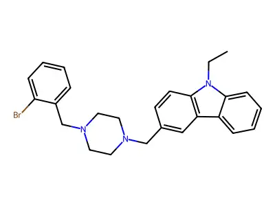 3-[[4-[(2-Bromophenyl)methyl]piperazin-1-yl]methyl]-9-ethylcarbazole structure