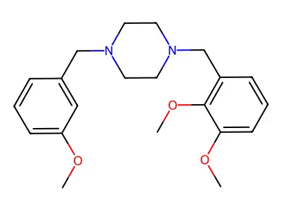 1-(2,3-Dimethoxybenzyl)-4-(3-methoxybenzyl)piperazine structure