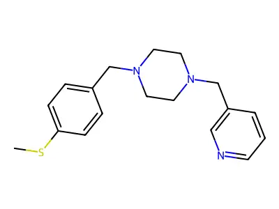 1-[(4-Methylsulfanylphenyl)methyl]-4-(pyridin-3-ylmethyl)piperazine structure