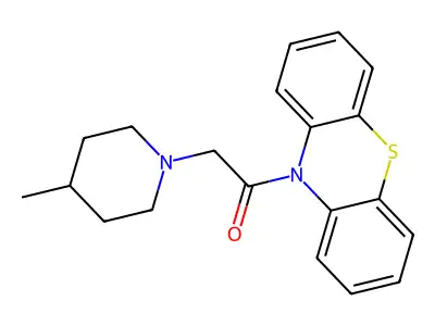10-[(4-methyl-1-piperidinyl)acetyl]-10H-phenothiazine structure