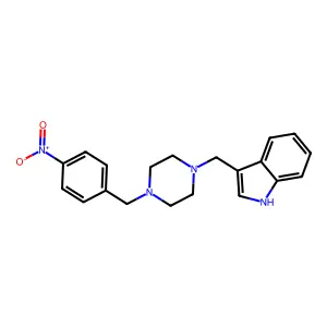 3-{[4-(4-nitrobenzyl)piperazin-1-yl]methyl}-1H-indole structure