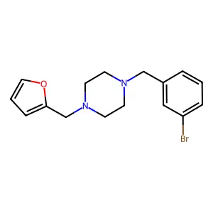 1-[(3-Bromophenyl)methyl]-4-(furan-2-ylmethyl)piperazine structure