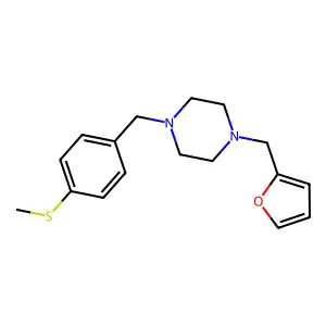 1-(Furan-2-ylmethyl)-4-[(4-methylsulfanylphenyl)methyl]piperazine structure