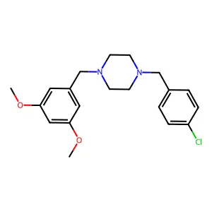 1-[(4-Chlorophenyl)methyl]-4-[(3,5-dimethoxyphenyl)methyl]piperazine structure
