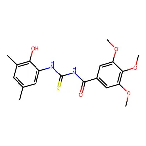 N-[(2-hydroxy-3,5-dimethylphenyl)carbamothioyl]-3,4,5-trimethoxybenzamide structure