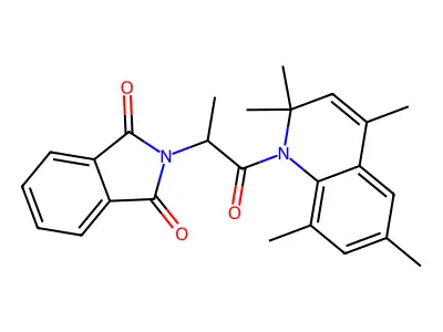 2-[1-Oxo-1-(2,2,4,6,8-pentamethylquinolin-1-yl)propan-2-yl]isoindole-1,3-dione structure