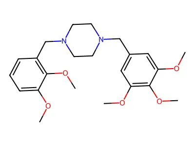 1-[(2,3-Dimethoxyphenyl)methyl]-4-[(3,4,5-trimethoxyphenyl)methyl]piperazine structure