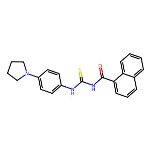 N-[(4-pyrrolidin-1-ylphenyl)carbamothioyl]naphthalene-1-carboxamide structure