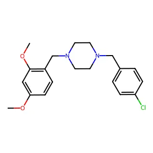 1-[(4-Chlorophenyl)methyl]-4-[(2,4-dimethoxyphenyl)methyl]piperazine structure