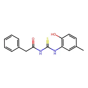 N-[(2-hydroxy-5-methylphenyl)carbamothioyl]-2-phenylacetamide structure