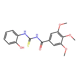 N-[(2-hydroxyphenyl)carbamothioyl]-3,4,5-trimethoxybenzamide structure