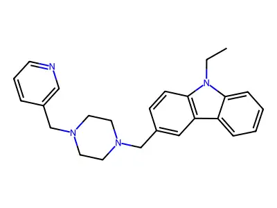 9-Ethyl-3-[[4-(pyridin-3-ylmethyl)piperazin-1-yl]methyl]carbazole structure