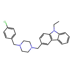 3-[[4-[(4-Chlorophenyl)methyl]piperazin-1-yl]methyl]-9-ethylcarbazole structure